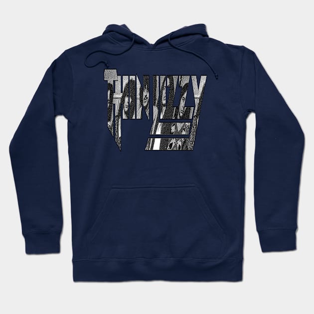 Thin Lizzy Typograph Hoodie by Twrinkle